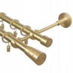 Imperia Deco Függönykarnis dupla fém arany sárgaréz matt mix végek 19 mm 200 cm (KAR.MET. II /19+19/ 200cm Mosiądz Mat MIX)