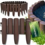 KRUMAD Kerti Palánk Gyepszegély Műanyag Kerítés 280 X 24 CM Barna (PALISADA 280 X 24 CM OGRODOWA KMDW36)