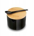 Konighoffer Cukortartó porcelán fedővel és kanállal, fekete (5903313444675)