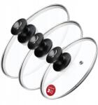 Kadax Üvegfedő 22/26/30 cm Hőálló Serpenyő Fedő Szett (K8396)