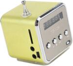  Mini FM rádió, hordozható, zöld, TF kártya, USB, LED, vezeték nélküli hangszóró (JJF-518WI)