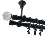 ESTAdeco Függönysín Mennyezeti Fekete Matt 19+19mm Crystal 160cm (karnisz II SUFIT Ø19mm Czarny CRYSTAL)