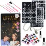 Drobiazgarnia Nagy Szett Csillám Tetoválás Sablonok 120 Sablon 24 Csillámpor Fekete