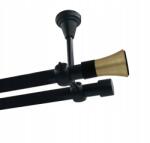 Imperia Deco Dupla függönykarnis, Fém, mennyezeti, 19+19mm, Fekete, 200cm, Trapéz alakú, Görgők Nélkül (KAR.MET II SUFIT /19+19/ 200 cm TRAPEZ SOLO)