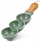 Nava Uzsonnás tányér mártogatós tartóval porcelán zöld 40cm (5205746169119)