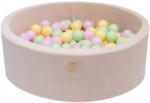 MeowBaby Piscina uscata cu 250 de bile (Pastel Roz si Galben, verde deschis) MeowBaby, Spring, Catifea Ecru (B001032)