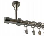 ESTAdeco Függönyrúd Szett Nikkel 19mm Luna 160cm csendes (karnisz I SUFIT 19mm LUNA NIikiel ciche)