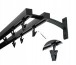 Imperia Deco Kwadro Alumínium Függönysín 20+20mm Matt Fekete 200cm csipesszel (KAR. II 20mm KWADRO CZARNY MAT 200cm żabka)