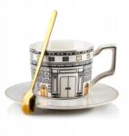 Affek Design Porcelán csésze csészealjjal és arany kanállal Otis 220 ml (5902643388611)