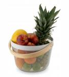 Tadar Fém konyhai kosár fa nyéllel, fehér (439558)