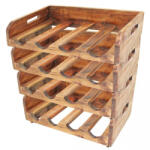 VidaXL Suporturi sticle de vin, 4 buc, 16 sticle, lemn masiv reciclat (244491) Suport sticla vin