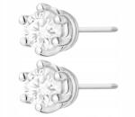 ZŁOCISTO Fehér Arany Fülbevaló Gyémánt Stift Csavart Arany 585 Ajándék Gravírozás (DLA DZIEWCZYNY NARZECZONEJ)