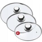 Kadax Üvegfedő 22/26/30 cm Hőálló Serpenyő Fedő Szett (K8392)