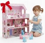 Mibbi Fa babaház XL rózsaszín - 3 szintes, bútorral és erkéllyel (DAB1W139)