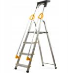 Kadax Háztartási Alumínium Létra 4 Lépcsős Összecsukható Korláttal Polc Kampó (K4419)