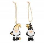 Livarno Home Dekoratív karácsonyi figura, 2 karácsonyi manó Livarno Home fekete-arany (4335754093999)