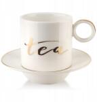 Affek Design Porcelán csésze fehér arany csészealj (HTNF7511-GAZET5)