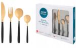 Altom Design Arany rozsdamentes acél evőeszköztartó 6 személyes Noble Gold fekete 24db (0104013204)