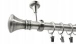 ESTAdeco Fém Mennyezeti Egyrúdú Függönysín 25 mm Ezüst Nikkel 180 cm Végvégződés MIX (karnisz SUFITOWY I 25mm MIX Nikiel)
