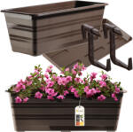 Kadax Erkélyláda 40 cm Virágtartó Állvány Fogantyúk Erkély (K9044)