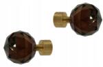 ESTAdeco Karniszvégződés fi 19 mm Crystal Brown szett 2 darab Sárgaréz Matt (końcówka CRYSTAL Brown fi19mm)