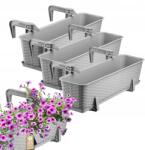 Kadax Erkélyláda 60 cm Virágtartó Állvány Fogantyúk 3 db (K8213)