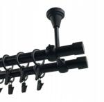 Imperia Deco Dupla fém függönykarnis, mennyezetre szerelhető, fekete "Luna" Imperia Deco, 19+19 mm, 300 cm (KAR.MET. II SUFIT /19+19/ 300cm CZARNY LUNA)