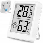 VERK GROUP Digitális hőmérő mini időjárás állomás szoba higrométer akkumulátor mágnes (27439_B)