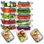  Üveg Ételhordó Dobozok 650ml Fedővel, Légmentesen Záródó, 10db-os Szett, Mikrohullámú Sütőbe Alkalmas (5902003101706 05902003101706 59020031017060)