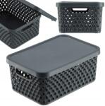 Kadax Kosár Fedél Tároló Doboz Rendszerező 4, 5L Szürke (K9636)