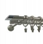 ESTAdeco Fém Kétsoros Függönyrúd szatén szín, végzáró szett, 16+16 mm, 180 cm (karnisz II 16mm MIX Satyna)