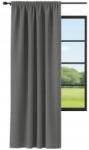 NOW-ART Függöny, készre varrva, ráncolóval 145x230, sima, klasszikus, matt grafit függöny (LEN-C 145x230 na żabki taśmie tunel)