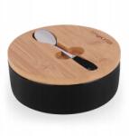 Konighoffer Cukortartó porcelán bambusz fedéllel és kanállal 350ml fekete (5903313424240)