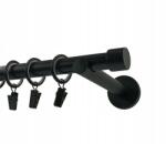 Imperia Deco Egysoros fém karnis, fekete, Luna Imperia Deco 19 mm, 140 cm (KAR.MET. I /19/ 140cm CZARNY LUNA)