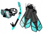 Acra 3 az 1-ben sznorkelszett M6213, türkiz, szemüveg, légzőcső, uszony 42-47 (05-M6213BLACK/LXL)