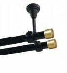 Imperia Deco Dupla függönykarnis, Metal, mennyezeti, 19+19mm, Fekete, 120cm, Luna Gold, görgők Nélkül (KAR.MET II SUFIT /19+19/ 120 cm LUNA SOLO)