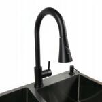 Konyhai csaptelep, kihúzható szórófejes csap, grafitfekete, 2 funkciós (3411634162311)