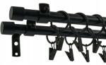 ESTAdeco Függönyrúd Kettős Loft Fekete Ø16+16mm Luna 160cm (karnisz II LOFT fi16mm CZARNY MAT LUNA)