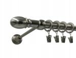 ESTAdeco Fém Függönyrúd Lux 19mm galvanizált Nikkel 160cm Végválasztékkal (karnisz I 19mm NIKIEL MIX)