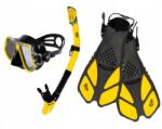 Acra 3in1 sznorkelező szett M6213, sárga, szemüveg, sznorkel, uszonyok 36-41