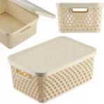 Kadax Kosár Fedél Tároló Doboz Rendszerező 4, 5L Bézs