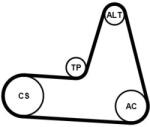 Continental Ctam Set curea transmisie cu caneluri CONTINENTAL CTAM 6PK1173K3 (6PK1173K3)