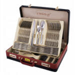 Kinghoff Комплект прибори за хранене Kinghoff KH 3509, 72 части, За 12 човека, Куфар, Неръждаема стомана, Сребрист (9999KH3509) - topmall