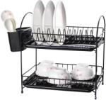 Rosberg Edénytartó Rosberg R53000E, 34 cm, 2 tálcával, Fekete (R53000Eblack)