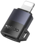 Yesido Micro-USB to Lightning Szürke Yesido OTG Adapter (GS30), 480Mpb/s, Alumínium ötvözet, 12W