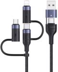USAMS USB 2.0 + USB 2.0 Type C Lightning + Micro USB + USB Type C Átalakító Fekete 1.2m SJ547USB01 (SJ547USB01)