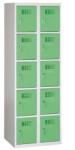 Malow Eric hegesztett, könnyített öltözőszekrény, 10 rekeszes, hengerzár, szürke/zöld