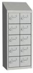 Malow Olaf hegesztett szekrény személyes tárgyakra, 10 box, hengerzár, szürke/szürke