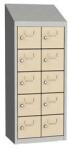 Malow Olaf hegesztett szekrény személyes tárgyakra, 10 box, hengerzár, szürke/elefántcsont
