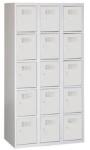 Malow Eric hegesztett, könnyített öltözőszekrény, 15 rekeszes, hengerzár, szürke/szürke